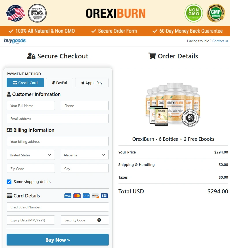 OrexiBurn order